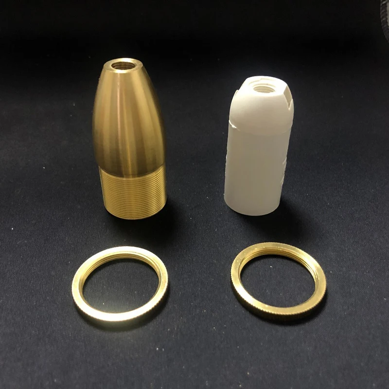 Латунный патрон для лампы Эдисона E14 с 2 кольцами медная винтажная розетка |