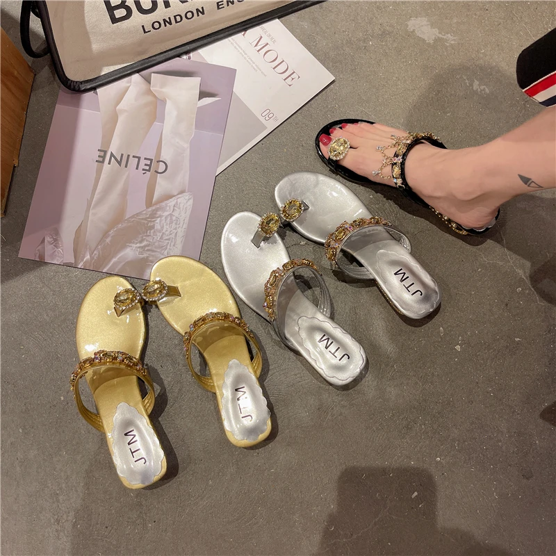 

2022 New Summer Fashion Design Weave Women Beach Flip-Flops Non-Slip Flat Ladies Outdoor Soft Slippers Women's Simple Flip-Flop