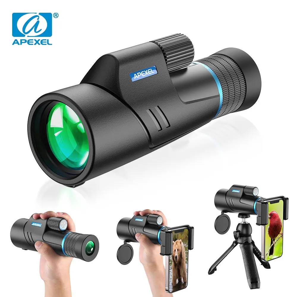APEXEL 10-20X50 Powerful Monocular BKA4 Prism Long-distance Zoom Telescope Waterproof Hunting Goods for Hiking Camping Tourism