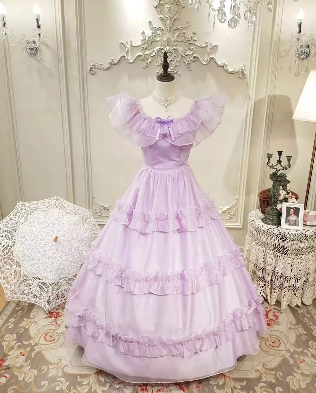 

AsaNagi Light Purple Homecoming Dresses Ruffles Boat Neck Floor-Length A Line Women Formal Party Dress 2023 vestidos de festa