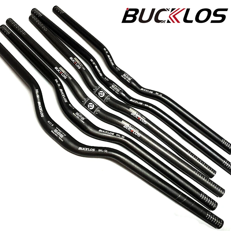 

BUCKLOS 31.8mm Full Carbon Handlebar 25.4mm Bicycle Ultralight Riser Bar 660mm 720mm 760mm Mountain Bike Handlebar MTB Parts