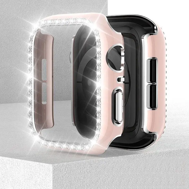

Diamond Case For Apple watch 45mm 41mm 44mm 42mm 40mm 38mm Replacement case for iwatch series 6 5 4 SE Anti-drop protection case