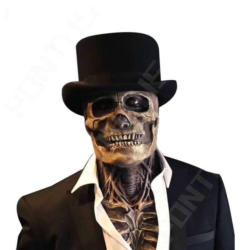 

Halloween Horror Mask 3D Reality Full Head Skull Mask Movable Jaw Helmet Skeleton Latex Scary Masks Halloween Masquerade Prop