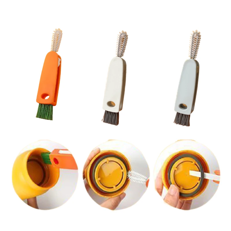 

Cup Lid Cup Seam Baby Bottle Nipple Cleaning Brush Multifunctional Carrot Shape Three-in-one Cleaning Brush Household Products