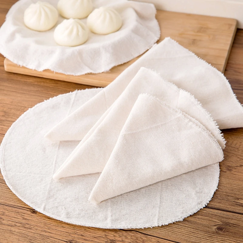 

5Pcs Cotton Steamer Cloth Round Cotton Gauze Drawer Steamer Mat Stuffed Buns Steamed Bread Steamer for Kitchen Accessories