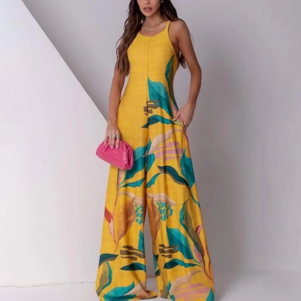 

Женский Длинный комбинезон на бретельках, Летний комбинезон с геометрическим узором и длинными подтяжками