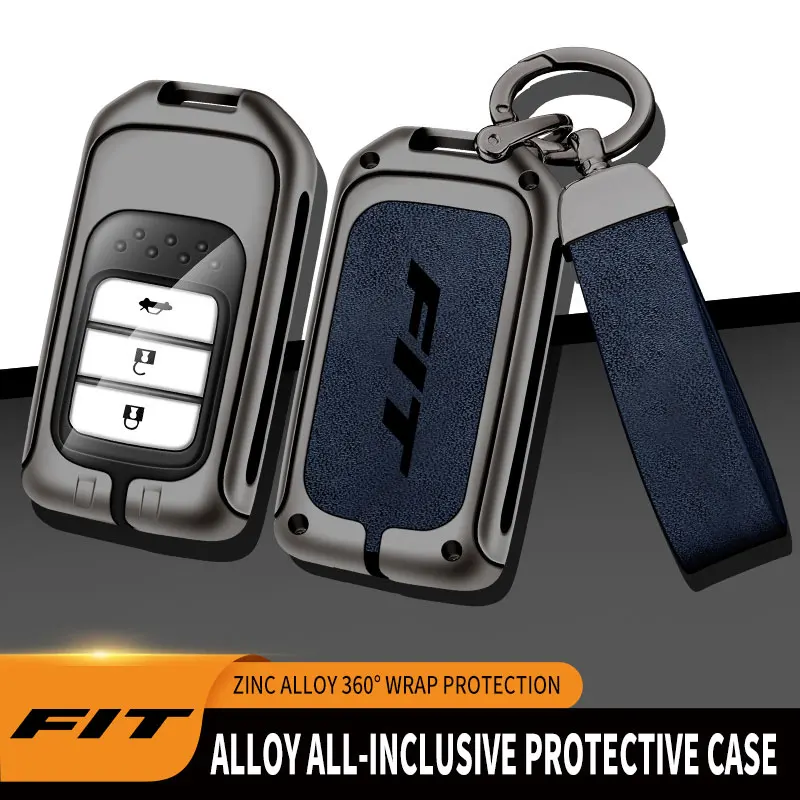 

Zinc Alloy Car Key Case For Honda Fit Remote Control Protector For Honda FIT Special Key Cover Car Keychain Car Accessories