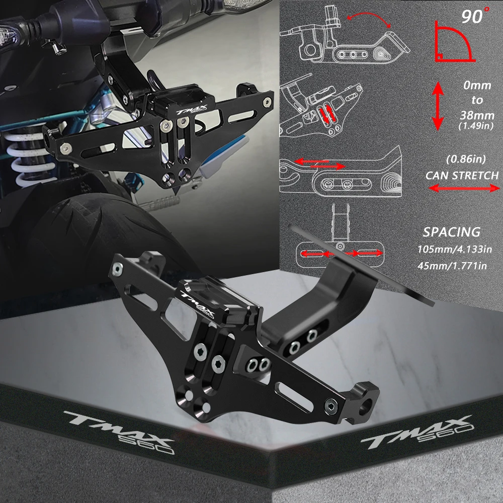 

Кронштейн для заднего номерного знака для YAMAHA TMAX560 TMAX 560 2017 2018 2019 2020 2021