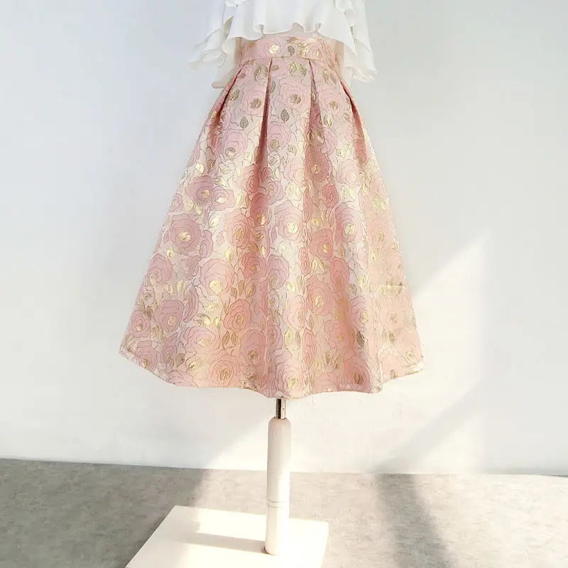 Женская ассиметричная Жаккардовая юбка, Элегантная Модная классическая универсальная трапециевидная юбка, винтажная юбка-пачка в Корейском стиле