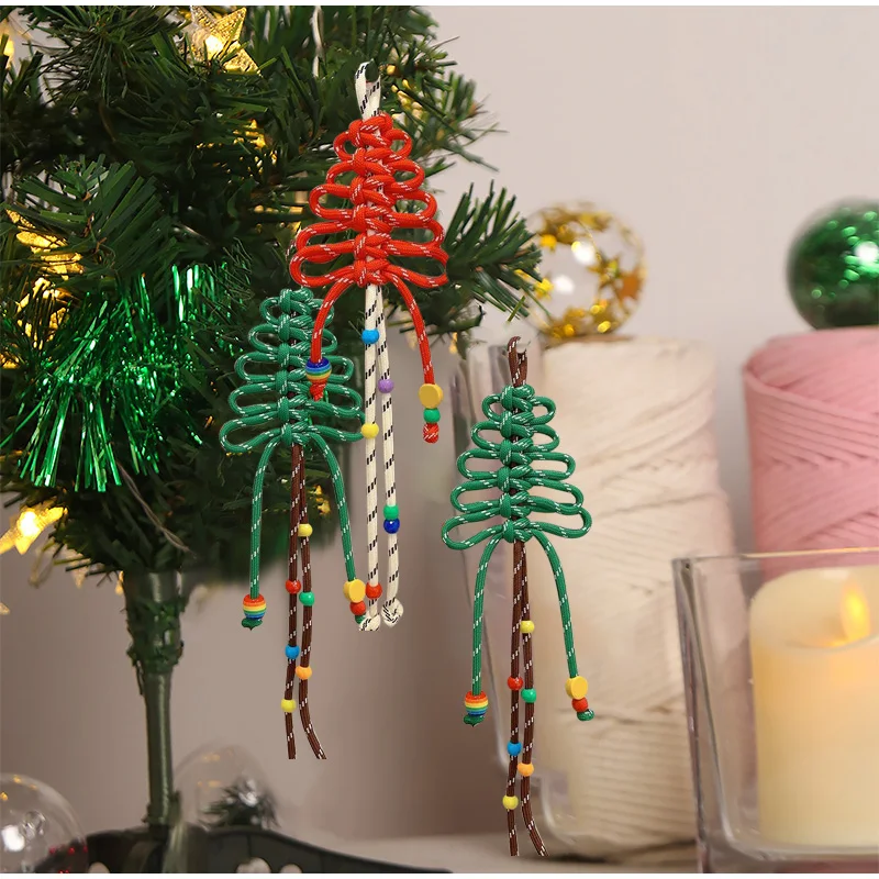 Рождественская елка плетеная веревка аксессуары для сумок подвеска с узлом