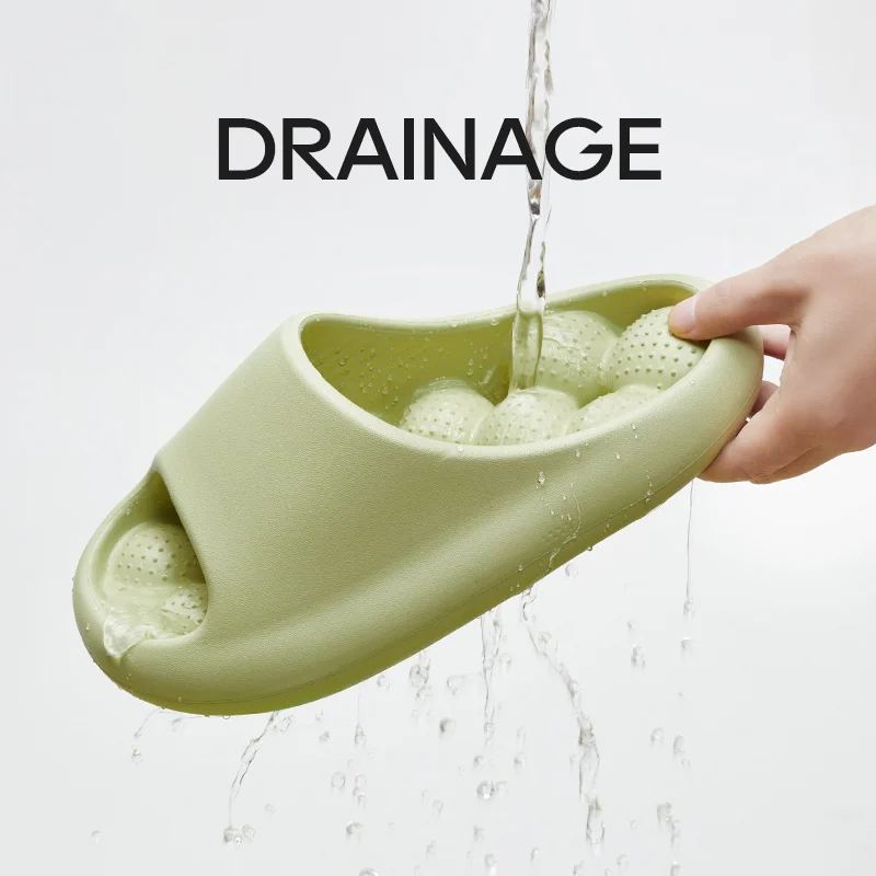 UTUNE Bouncy slippers Hollow Out Bottom EVA Non-slip Platform Bathroom Women's home slippers large Size Beach sandals flip flops