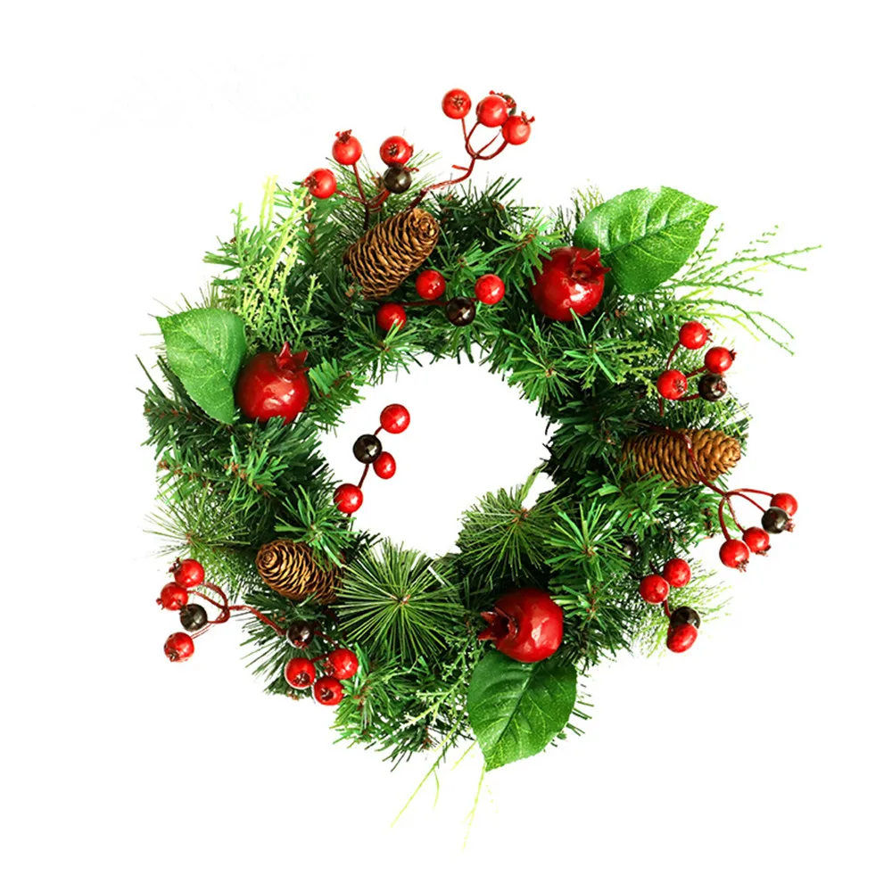 

Рождественский венок на дверь, искусственные ягоды, яблоко, фрукты, венок на стену, домашний декор DR002, 12 дюймов