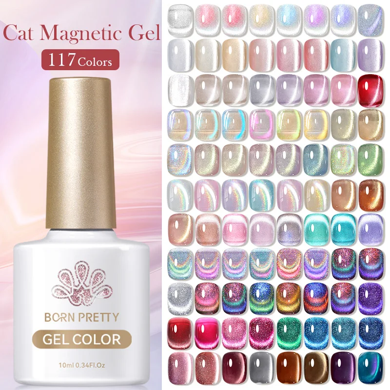 BORN PRETTY 117 Colors Cat Magnetic Gel Nail Polish 10ml Full Coverage Varnish Semi Permanent Super 