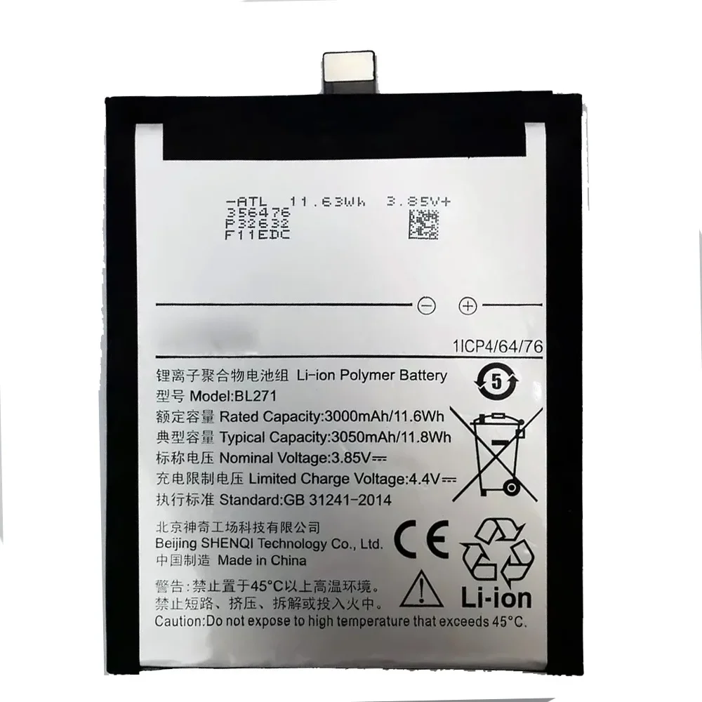 100% Оригинальный аккумулятор BL271 для Lenovo Z2 X/ ZUK Edge Z2151 Akku Li-Ion 3050 мАч качественные
