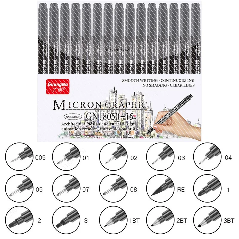 

Маркеры Kissbuty Pigma Micron 6/9/12/15 шт.