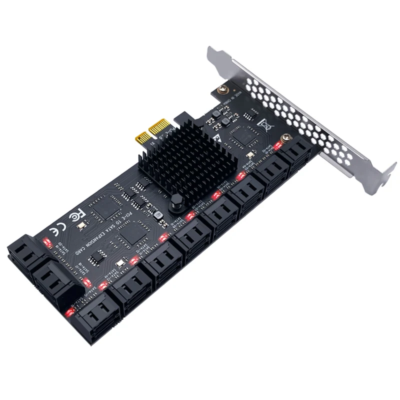 

20 портов SATA 6 ГБ на PCI Экспресс контроллер расширения карты PCIe на SATA III конвертер PCIE переходник для ПК Новый