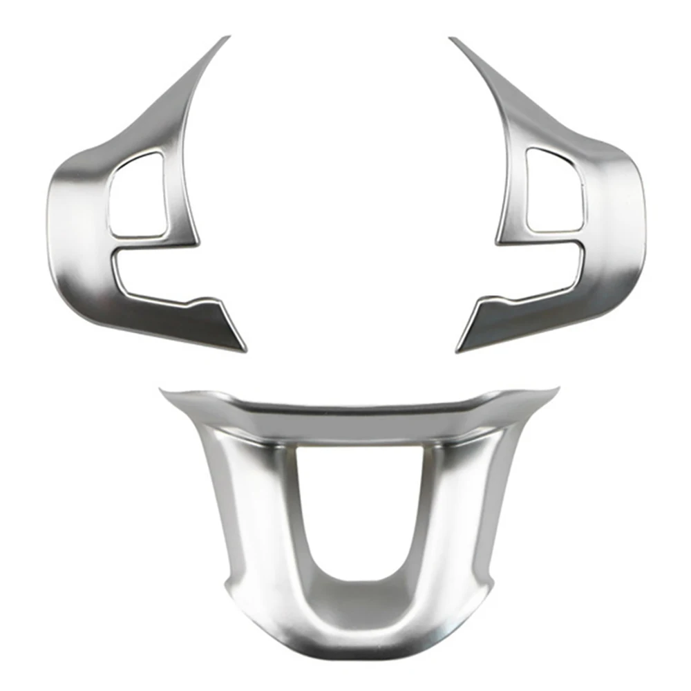 

3Pcs/Set Car Steering Wheel Decoration Cover Trim Sticker Fit for 2008 208 2014-2018 Silver