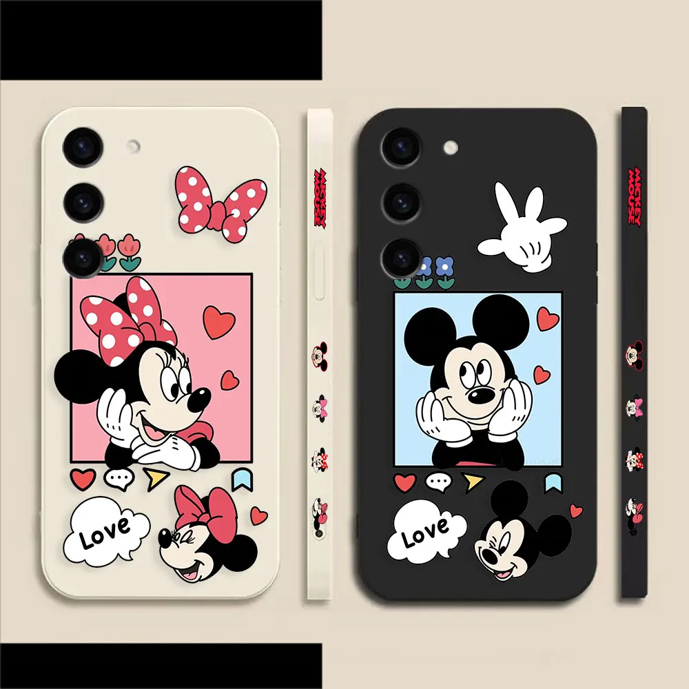 

Minnie Mickey Mouse Cartoon Phone Case For Samsung Galaxy S23 S22 S21 S20 FE S11 S11E S10 S9 Ultra Plus 4G 5G Colour Liquid Case
