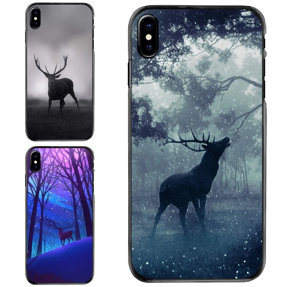 

For Apple iPhone 11 12 13 14 Pro MAX Mini 5 5S SE 6 6S 7 8 Plus 10 X XR XS reindeer elk deer Hard Phone Shell Case