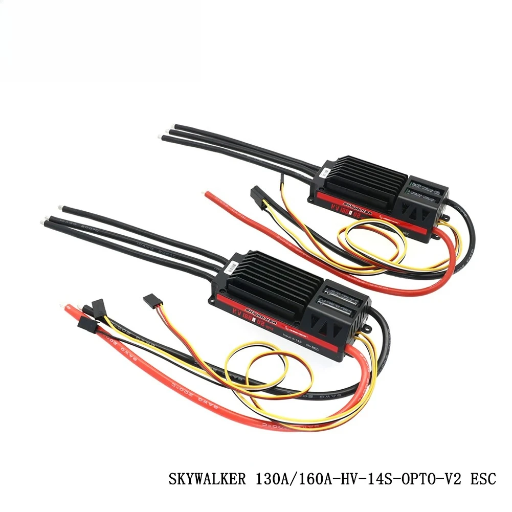 Фото Бесколлекторный регулятор скорости Hobbywing SKYWALKER 130A/160A HV 6-14S OPTO V2 для 3D-самолетов с фиксированным крылом №4
