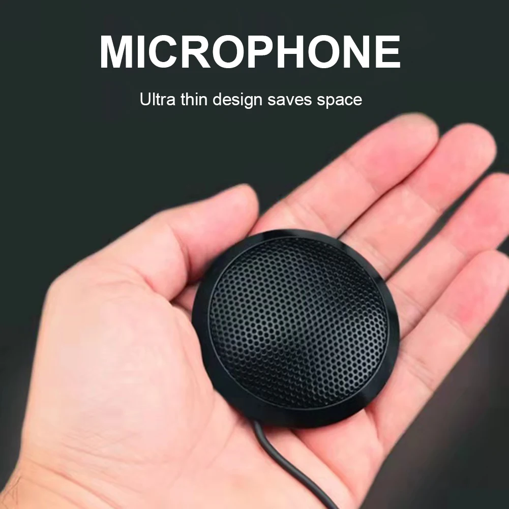 

Desktop USB/3.5mm Conference Microphone 360 Omnidirectional Condenser Mic Plug-and-Play for Laptop PC/Sound Card/SLR Computer