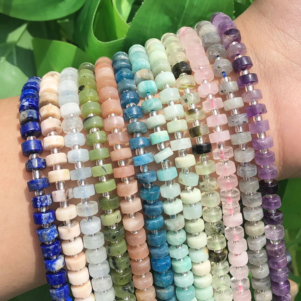 

Круглые Бусины Из Натурального Розового Кварца, амазонита, 6 х4 мм, круглые бусины-разделители для ювелирных изделий, аксессуары для браслет...