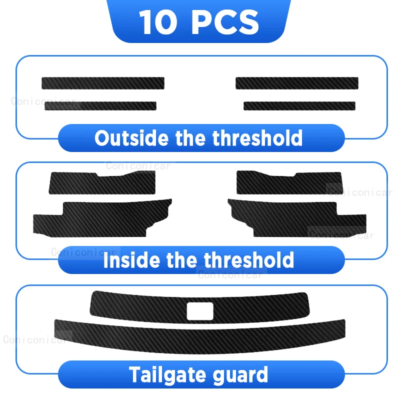 Для GAC Trumpchi GS8 2023-2025 Авто Защита задней двери Педаль порога из углеродного волокна Текстура Аксессуары Кожа Стайлинг Автомобильная наклейка