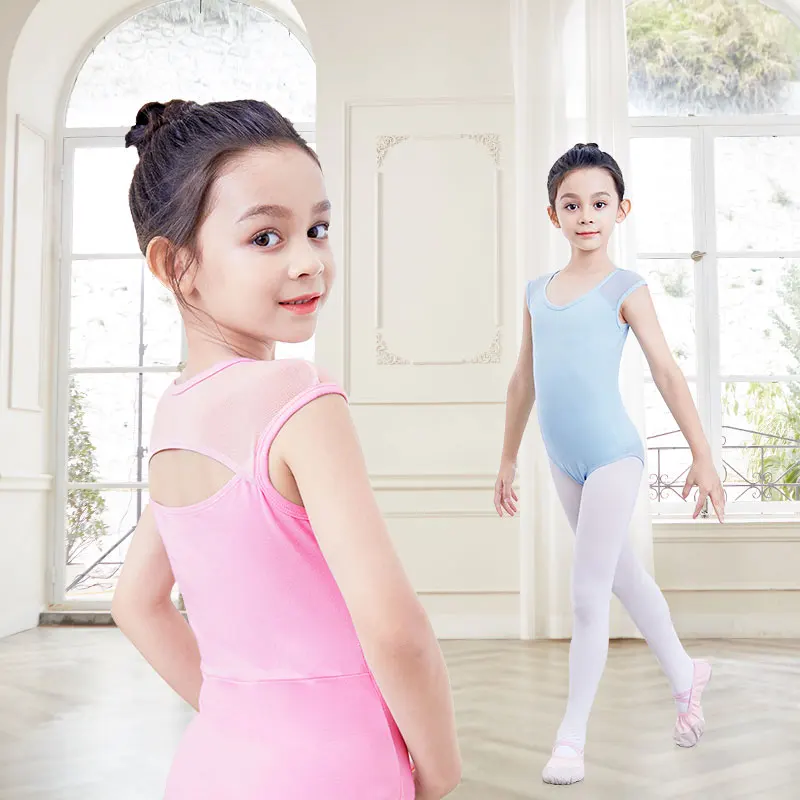 Ballet Leotards Dance Leotard Dancing Bodysuit Leotards Girls Cotton Splice Sleeveless Gymnastics Leotard