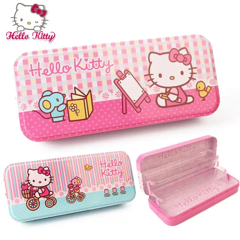 

Новинка кавайный Sanrio Hellokittyed трехслойный пенал для канцелярских принадлежностей милый мультяшный пенал для детей студентов настольное хранение ручка сумки чехол для карандашей
