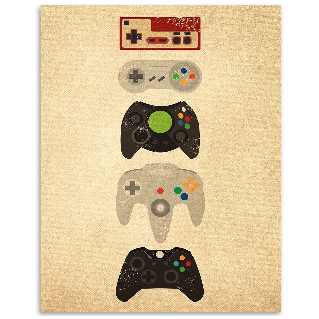 

Game Console Controllers Old School to Now Wall Print Art Canvas Poster Paintings for Living Room Home Decor Pictures Decoration