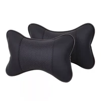 2 pcs artificial leather car pillow protection your neckcar headrest hole digging designauto supplies safety neck pillow
