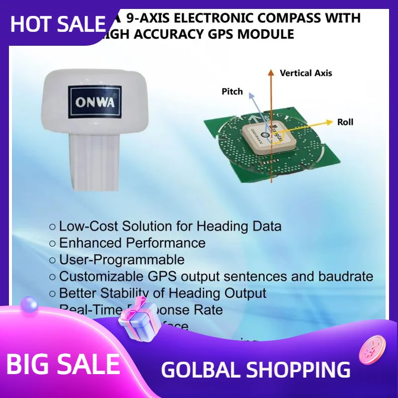 

9-осевой электронный компас со встроенным высокоточным GPS-модулем ONWA KA-GC9A
