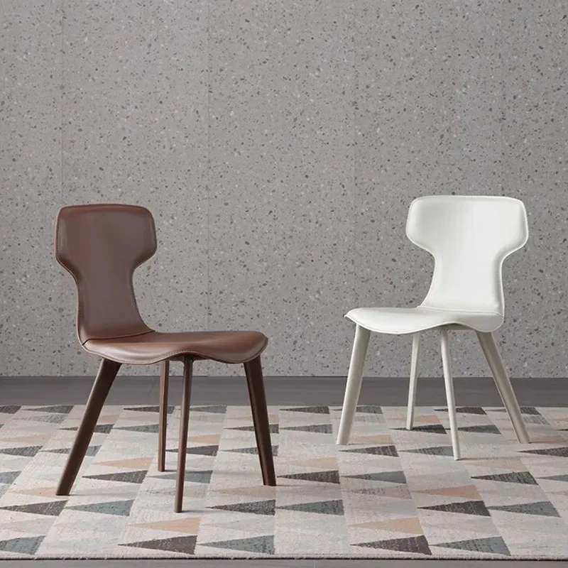 

Trendy Nordic Dining Chairs Wipeable Buffets Ergonomic Vanity Dining Chairs Plastic Single Sillas Comedor Kitchen Furniture