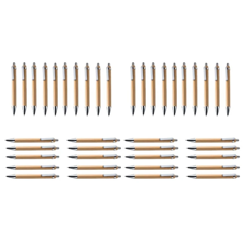 

Ballpoint Pen Set Bamboo And Wood Writing Tools, Blue Refill 80 Pieces-Blue Ink