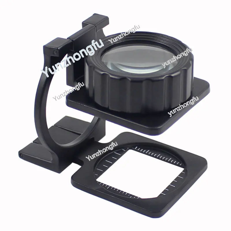

Magnifying Glass 20 Times Double Lens All Metal Folding Optical Lens Magnifying Glass Can Read Cloth Mirror HD