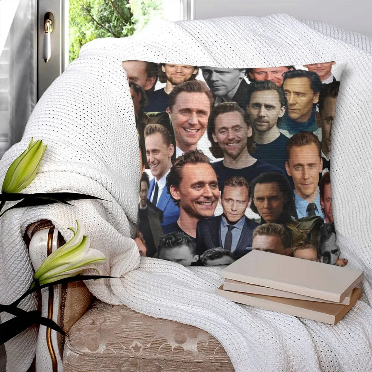 

Tom Hiddleston Photo Collage Pillowcase Printed Cushion Cover Sofa Waist Pillow Pillow Cover