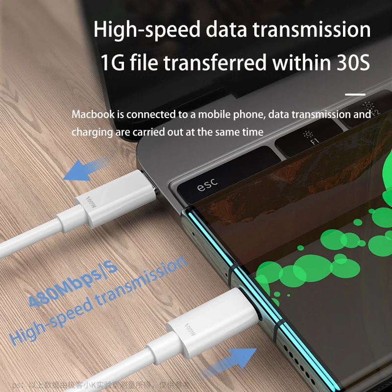 100W 7A Fast Charging Type C To Type C Cable for Samsung Xiaomi Redmi Huawei MacBook Pro iPad Pro for iPhone Charger USB C Cable