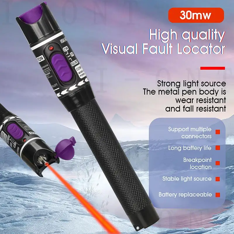 2 In1 FTTH Fiber Optic Tool Kit Fiber Optical Power Meter-70 +10dBm and 30mw 1/10/50MW Visual Fault Locator Fiber optic test pen