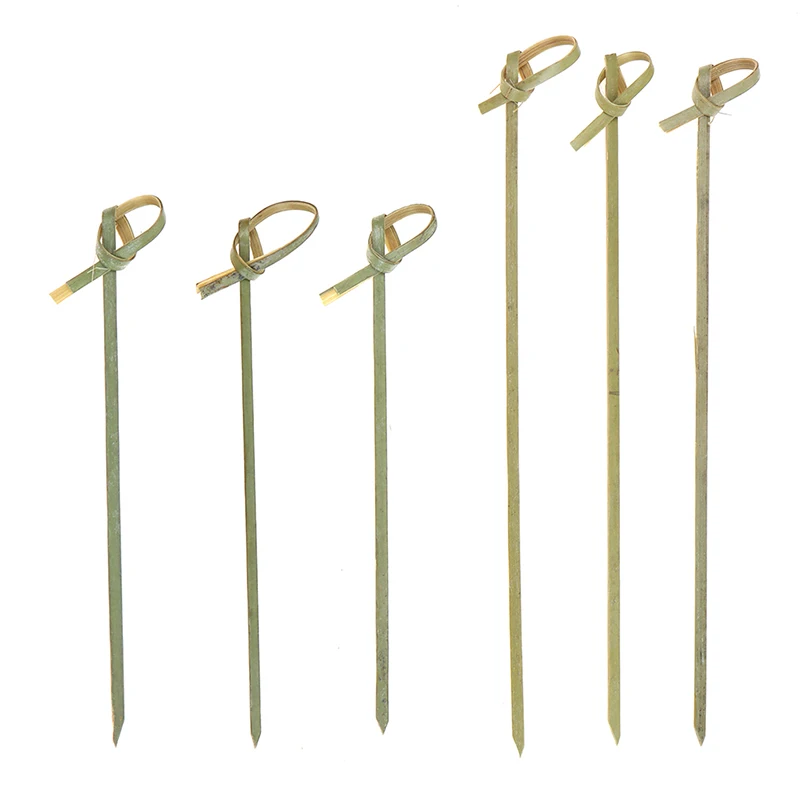 100 шт. одноразовые бамбуковые галстуки завязанные шампуры витые концы