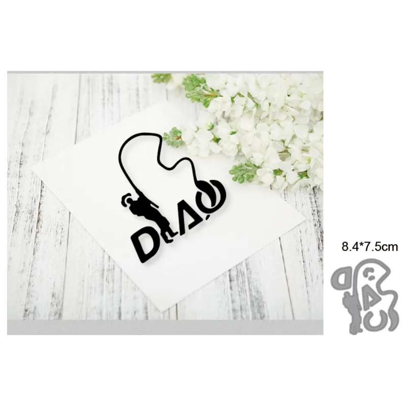 

Fishing Character Model Frame Decoration DIY Craft Metal Cutting Dies Scrapbook Embossed Paper Card Album Craft Template Stencil