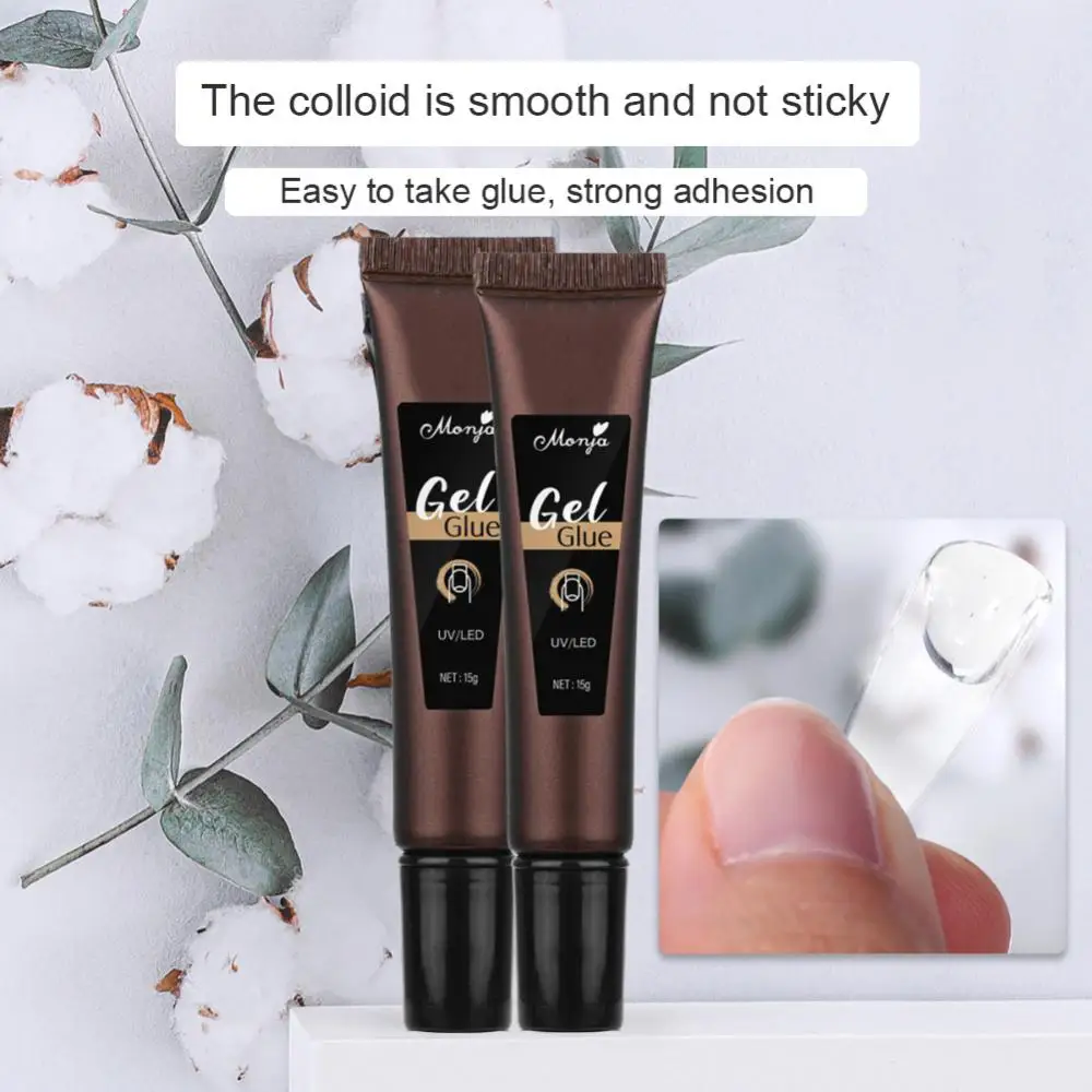 

15g UV/LED Nail Tips Glue Gel For False Nails UV Strong Ahesive Solid Tube Nail Tip Glue Gel Polish Bonder Manicure Supplies