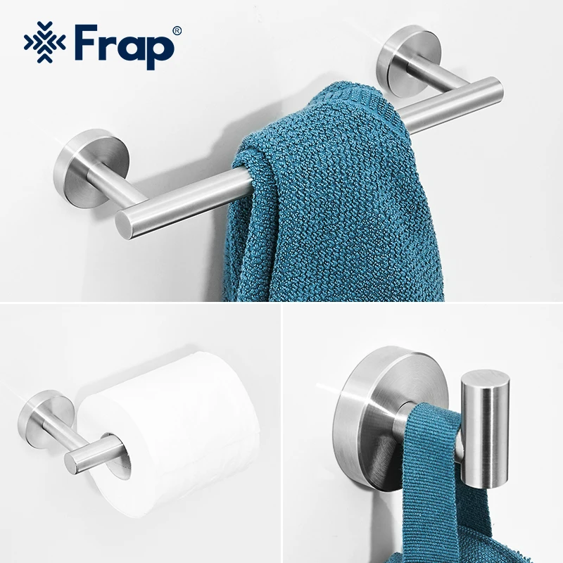 

Frap Bathroom Accessories Hardware Bathroom Set Stainless Steel Towel Bar Holder Toilet Paper Holder Combination Kit