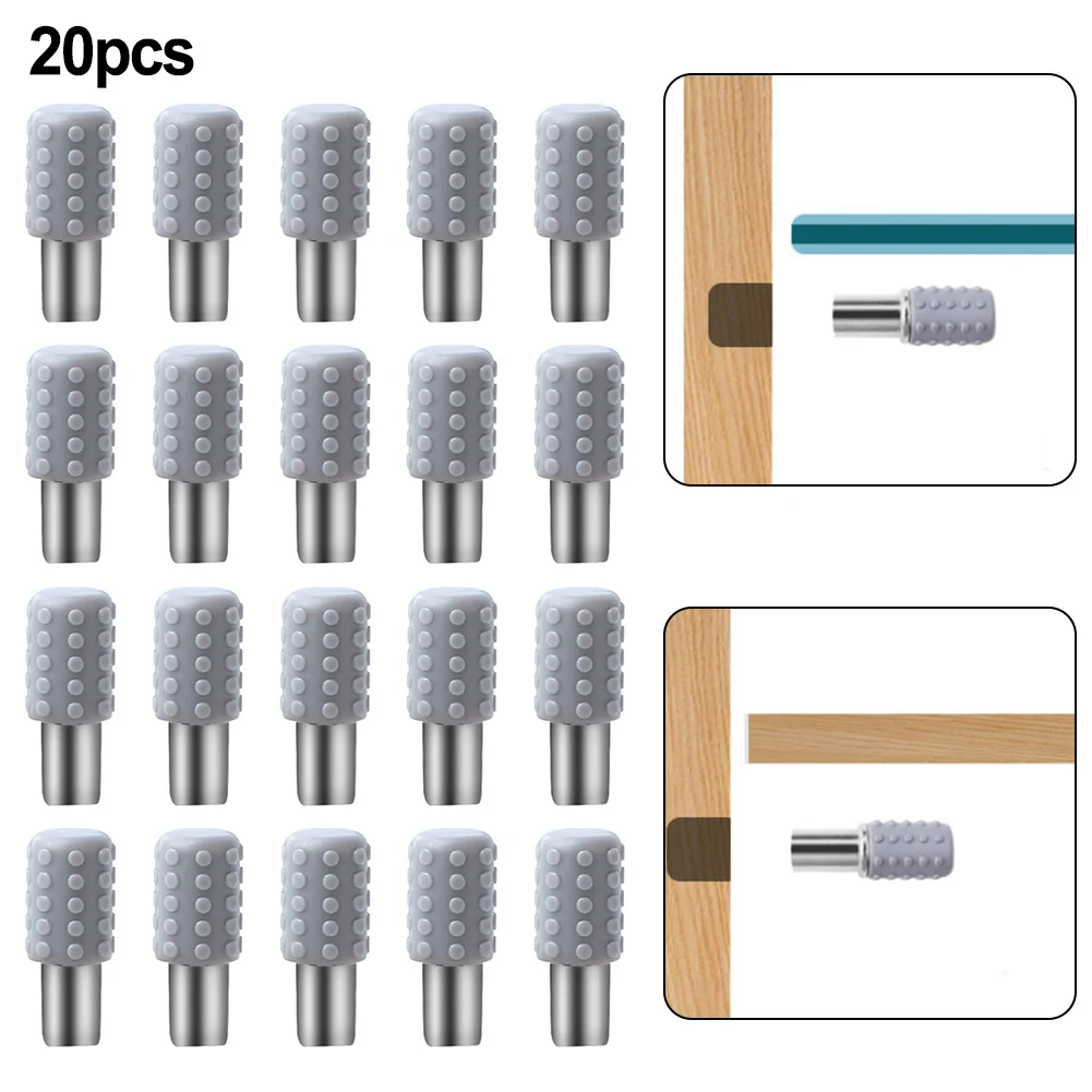 

20Pcs Plate Shelf Support Pegs Studs Plug Pin Glass Board Brackets For Wall Shelves Wardrobe Cabinet Partition Nail Screw