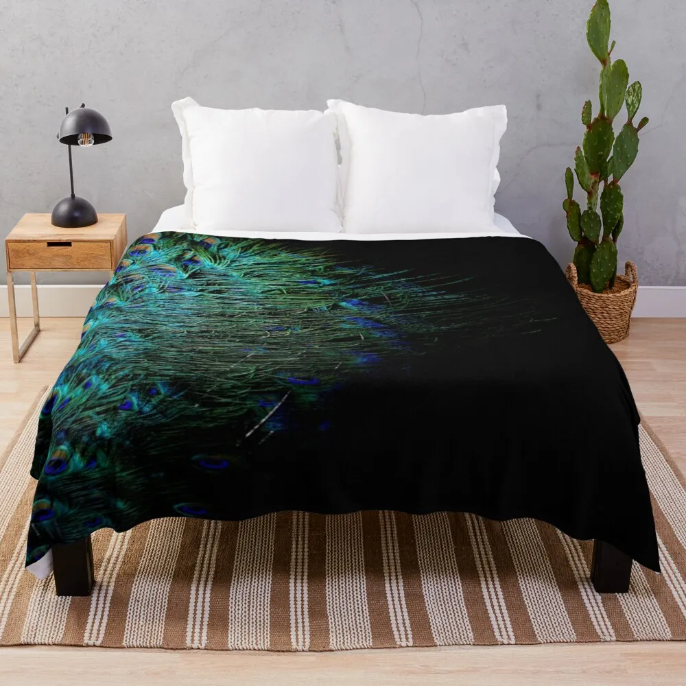 

Peacock Feather Throw Blanket Thermal Blankets For Travel