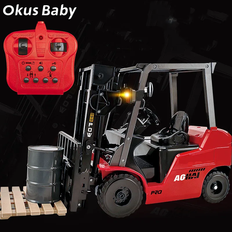 Enlarge 2023 Forklift Truck 1:8 RC Remote Control Present Toy Holiday Gift Auto Demonstration LED Light Engineering Car Educational Toys