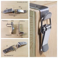 90 degrees duck mouth buckle hook lock stainless steel spring loaded draw toggle latch clamp clip silver hasp latch catch clasp