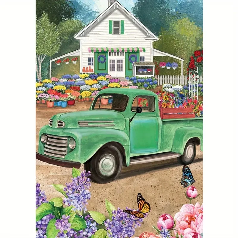 

5D Diamond Green Car Square/Round Drill Diamond Embroidery Mosaic Picture Gift Drop Shipment