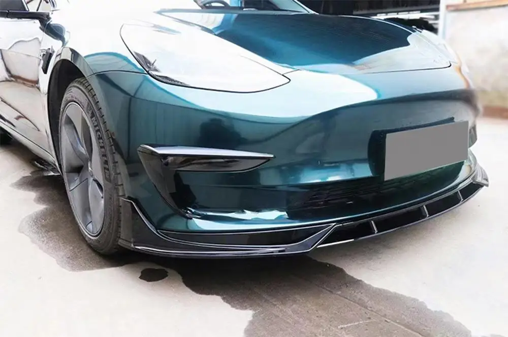 Аксессуары для обвеса автомобиля Tesla Model 3 глянцевый черный передний бампер