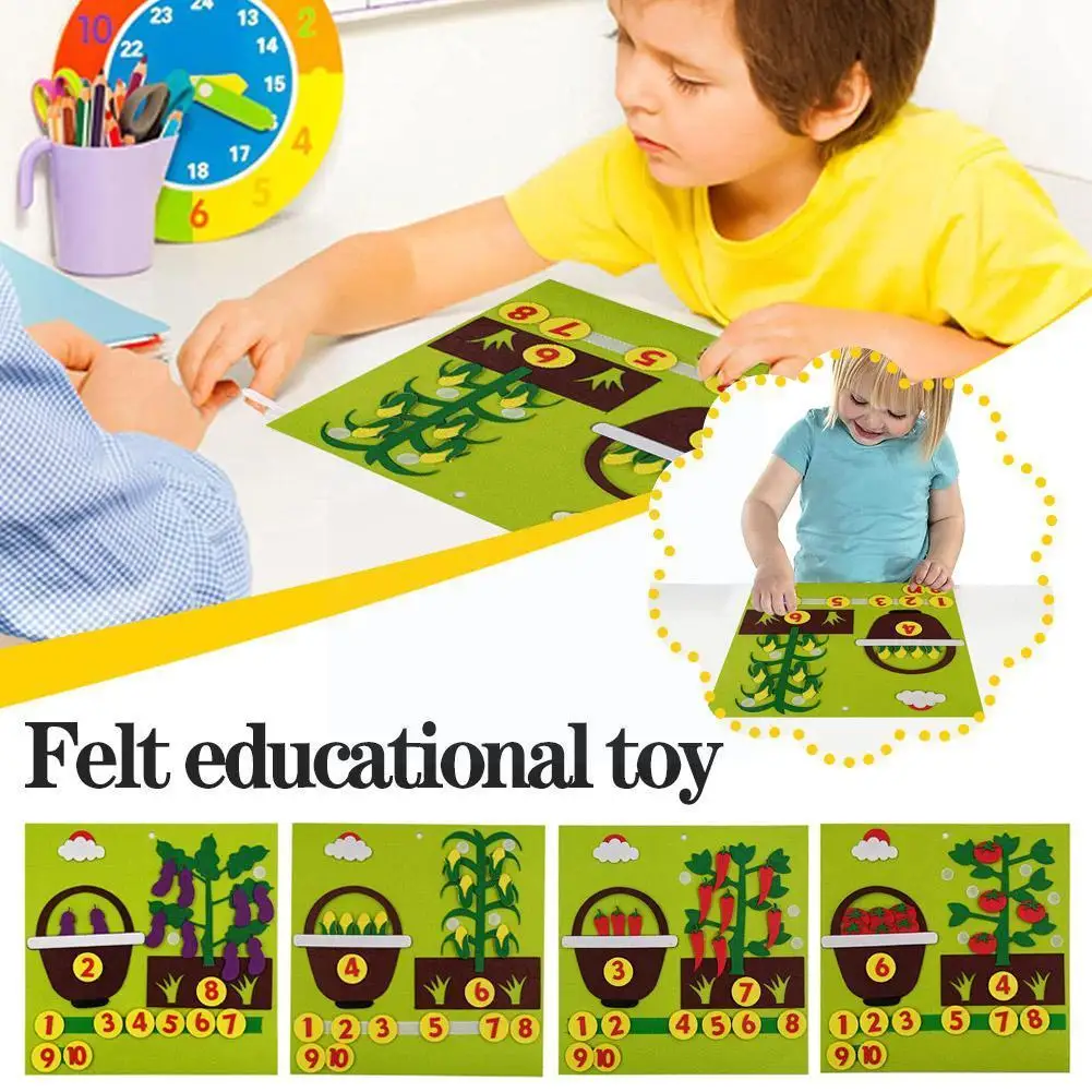 

Детские игрушки Монтессори, фетровые игрушки для детей с подсчетом, Раннее Обучение для малышей, развивающие игрушки для интеллекта V2i2