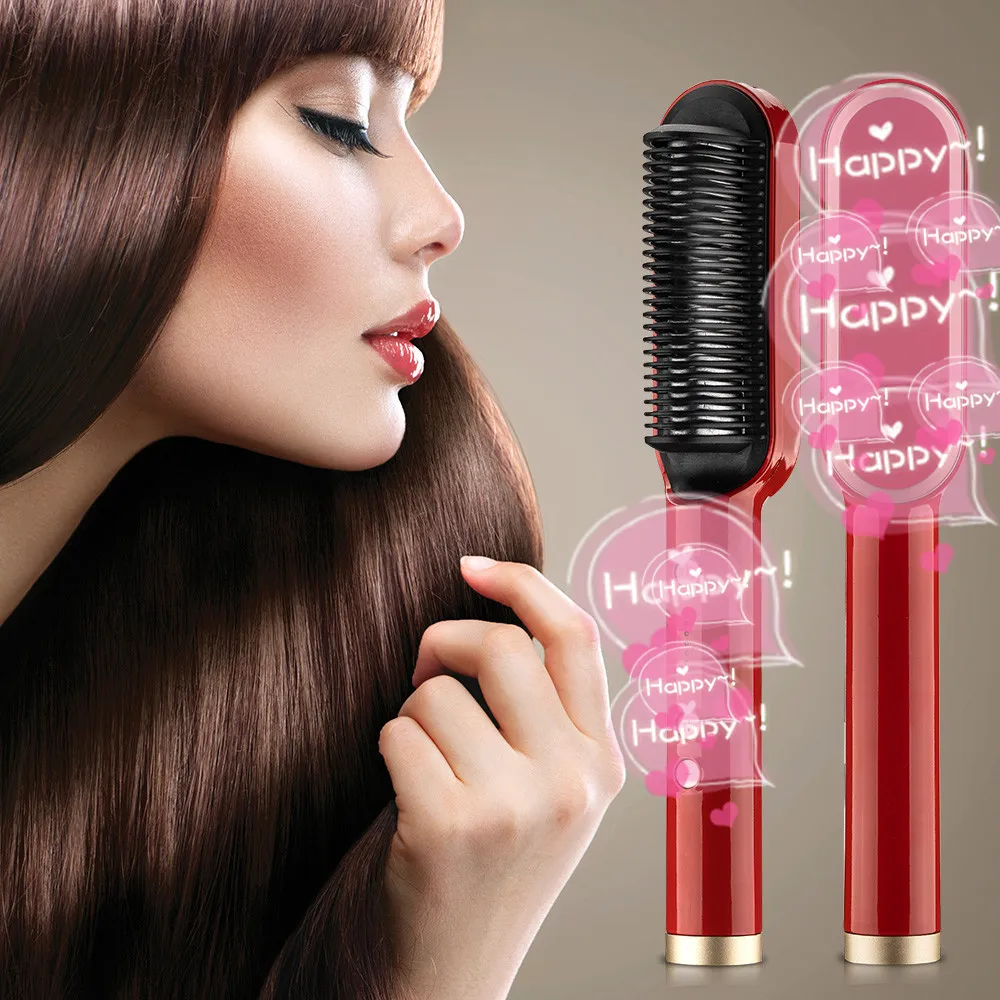 

Multifunctional Hair Straightener Comb Anti-Scald Hair Straightening Brush Comb Fast Heating Hair Straightener